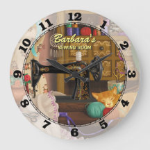 Sewing Machine Personalizable Wall Clock