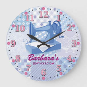 Sewing Machine Personalizable Wall Clock