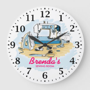 Sewing Machine Personalizable Wall Clock