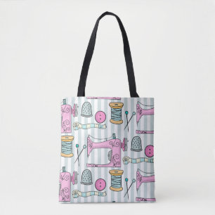 Sewing Machine - Pink Crafts Sew Tote Bag