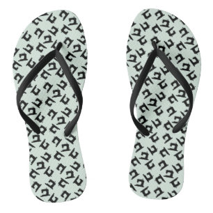 Sewing Machine Print Mint Crafts Flip Flops
