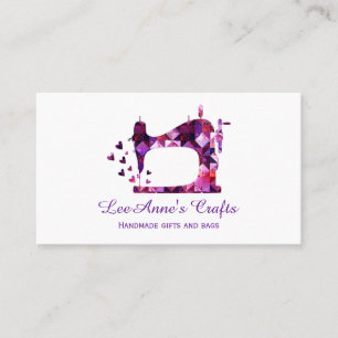 Sewing Machine Purple Craft Business Card