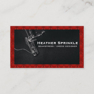 Sewing Machine   Red Upholstered Padding  Business Card