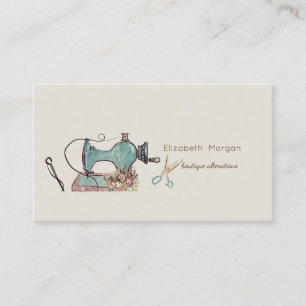 Sewing Machine Scissors Needle Tailor Business Card