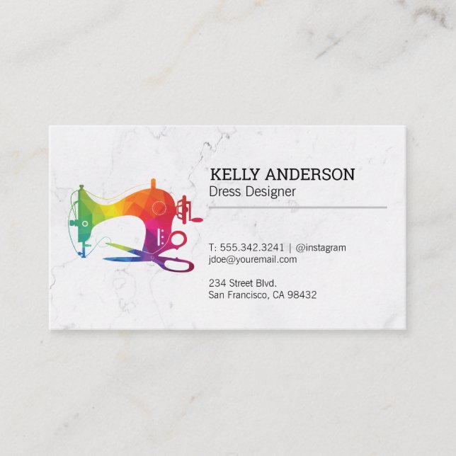 Sewing Machine Scissors Vintage | Designer Business Card (Front)