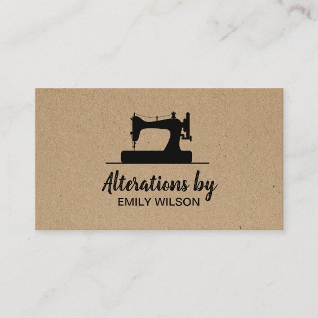 Sewing Machine Seamstress Craft Paper Business Card (Front)