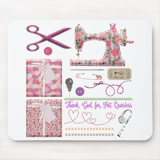 Sewing machine seamstress quilting sewing mouse mat (Front)