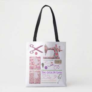 Sewing machine seamstress quilting sewing tote bag