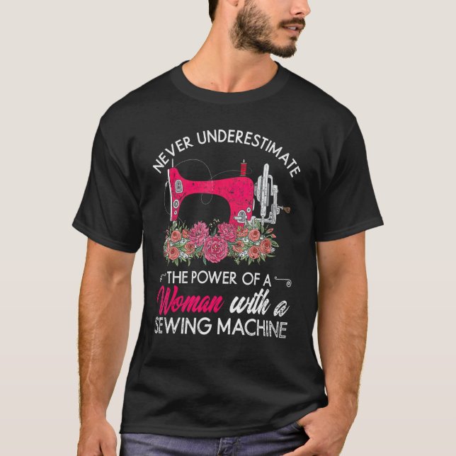 Sewing Machine Seamstress Sewer Women Girls Quilte T-Shirt (Front)