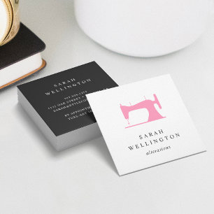 Sewing Machine   Seamstress Tailor Alterations Square Business Card