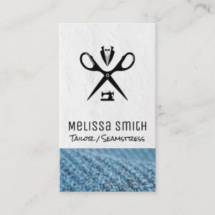 Sewing Machine   Seamstress   Tailor Scissors Business Card