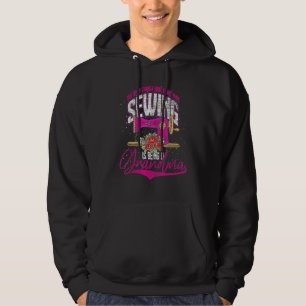 Sewing Machine Sewer Grandmother Roses Grandma Sew Hoodie