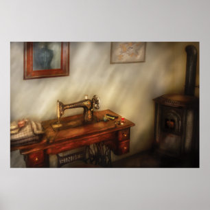 Sewing Machine - Sewing in a cosy room Poster