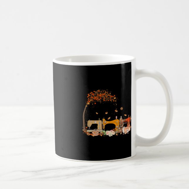 Sewing Machine Sewing Quilting Lover Quilter Fall  Coffee Mug (Right)