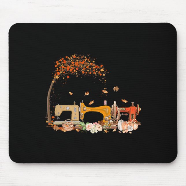 Sewing Machine Sewing Quilting Lover Quilter Fall  Mouse Mat (Front)