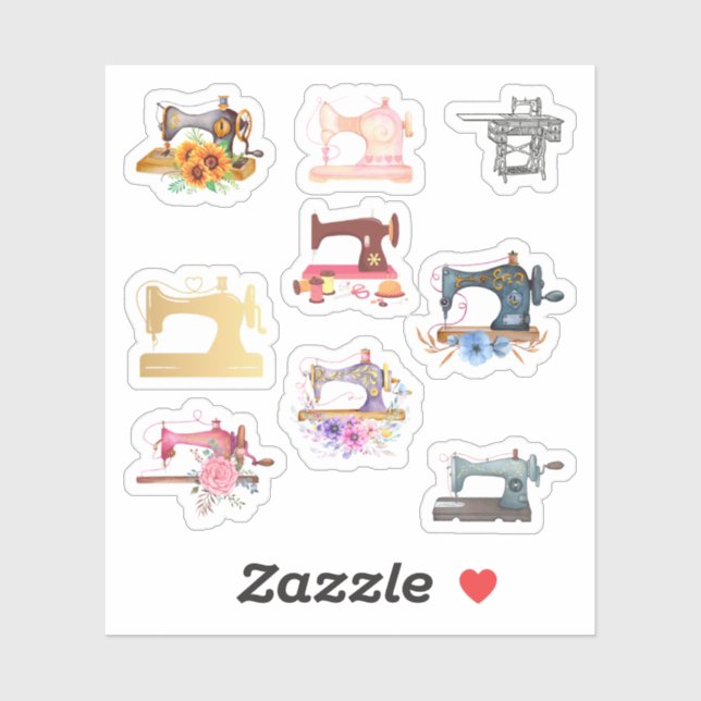 Sewing Machine Stickers (Sheet)