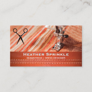 Sewing Machine Stitching Fabric Business Card
