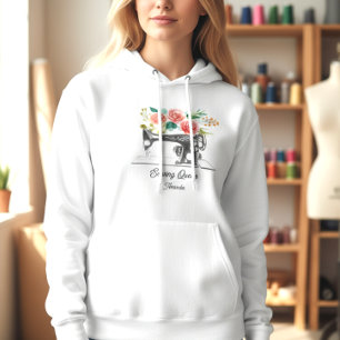 Sewing Machine Tailor Seamstress White  Hoodie