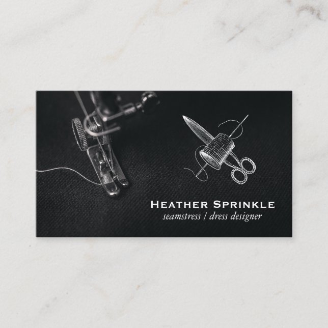 Sewing Machine | Thimble and Shears Business Card (Front)