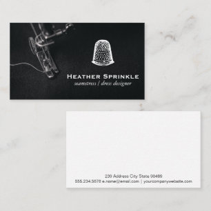 Sewing Machine   Thimble Logo Business Card