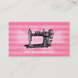 Sewing Machine Vintage Pink Business Card