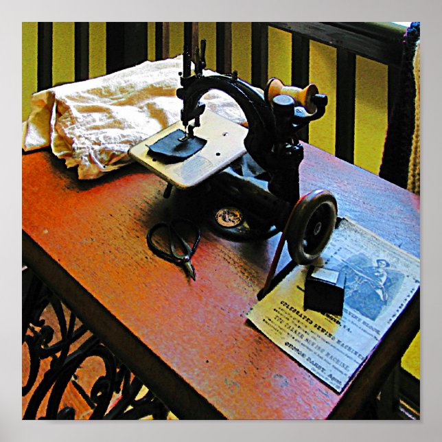 Sewing Machine with Cloth Poster (Front)