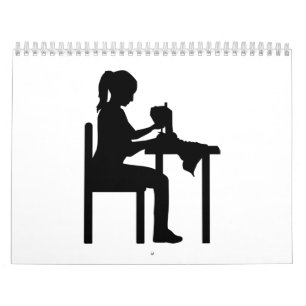 Sewing machine woman calendar