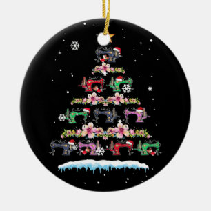 Sewing Machines Christmas Tree Funny Sewing Ceramic Tree Decoration