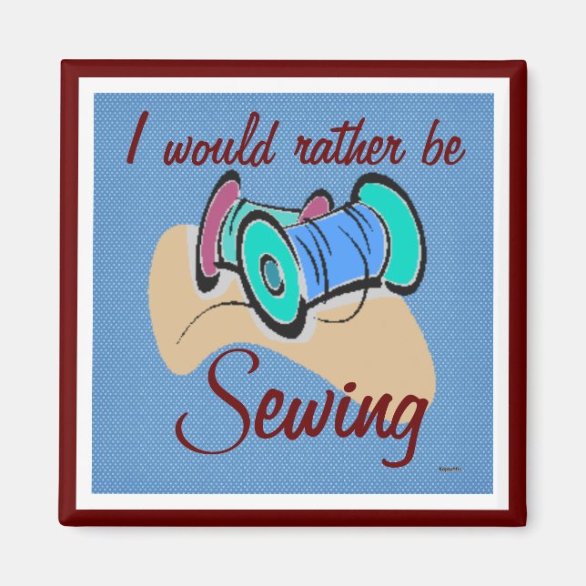 Sewing Magnet (cranberry/blue) (Front)