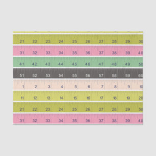 Sewing measuring tape tissue paper