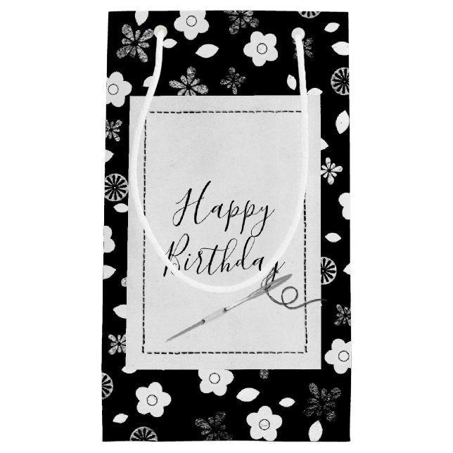 Sewing Needle Birthday  Small Gift Bag (Front)