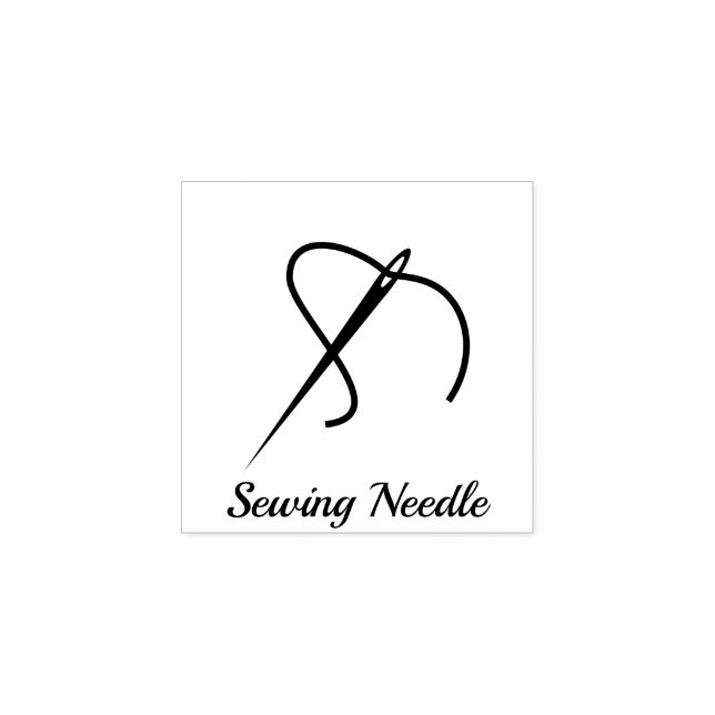 Sewing Needle Thread Rubber Stamp (Imprint)
