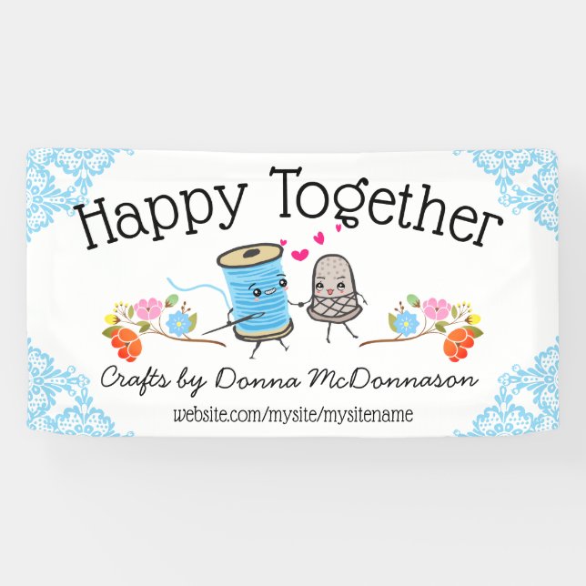 sewing needle thread thimble craft show booth banner (Horizontal)