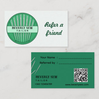 Sewing Needles Fashion Design Service Referral Card