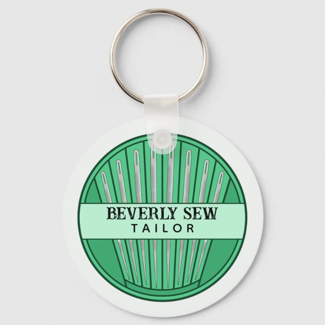 Sewing Needles Handmade Tailoring Promotional Key Ring (Front)