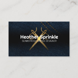 Sewing Needles Logo   Jean Fabric Business Card