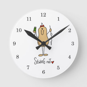 Sewing Nut T-shirts and Gifts Round Clock