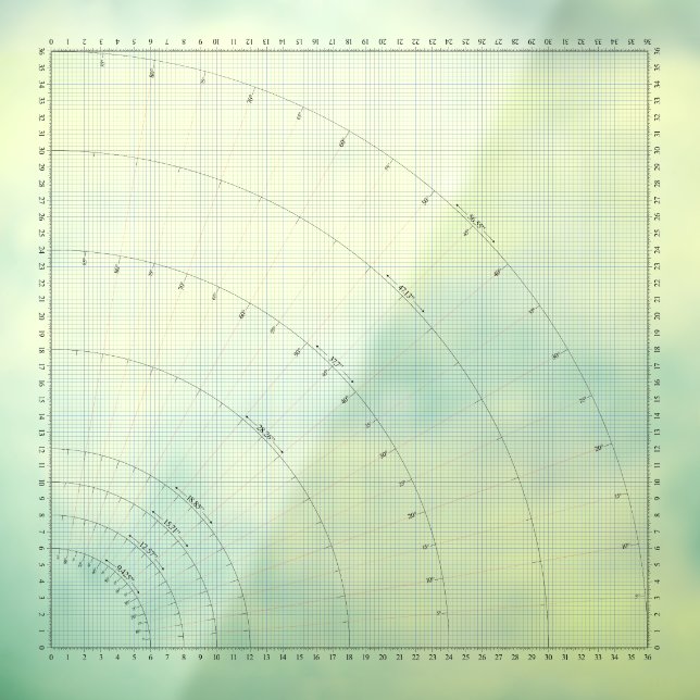 Sewing Pattern Skirt Drafting 36" Grid Table Cling (Sheet 3)