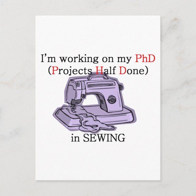 Sewing PhD Postcard (Front)