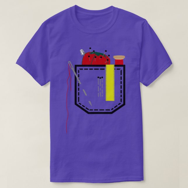Sewing Pocket  T-Shirt (Design Front)