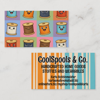 Sewing quilter quilter seamstress thread spools business card