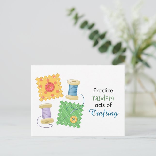 Sewing Quilting Craft Hobby Quote Postcard (Standing Front)