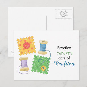 Sewing Quilting Craft Hobby Quote Postcard