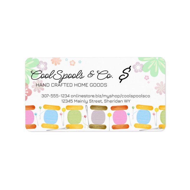 Sewing quilting needle thread seamstress pricing label (Front)