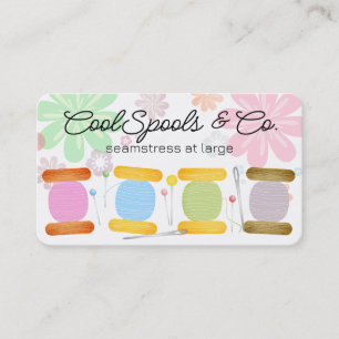 Sewing quilting pins needle thread seamstress business card