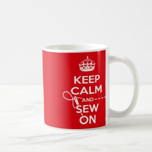 Sewing, Red Keep Calm Mug