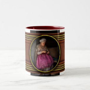 Sewing - Ribbon - Granny's hobby Two-Tone Coffee Mug