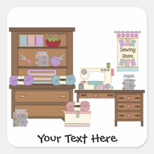 Sewing Room 2 (customisable) Stickers
