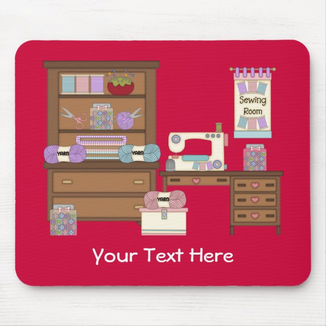 Sewing Room 2 (personalised) Mouse Mat (Front)