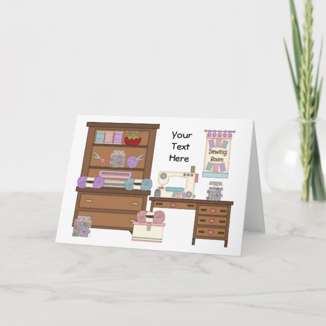 Sewing Room 2 (personalized) Card (Front)